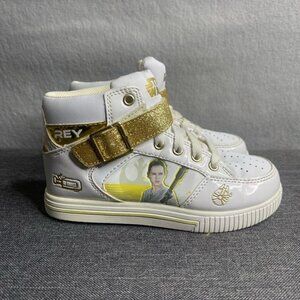 Skechers Star Wars Rey Sneaker Athletic Girls 13M White Gold Glitter High Top